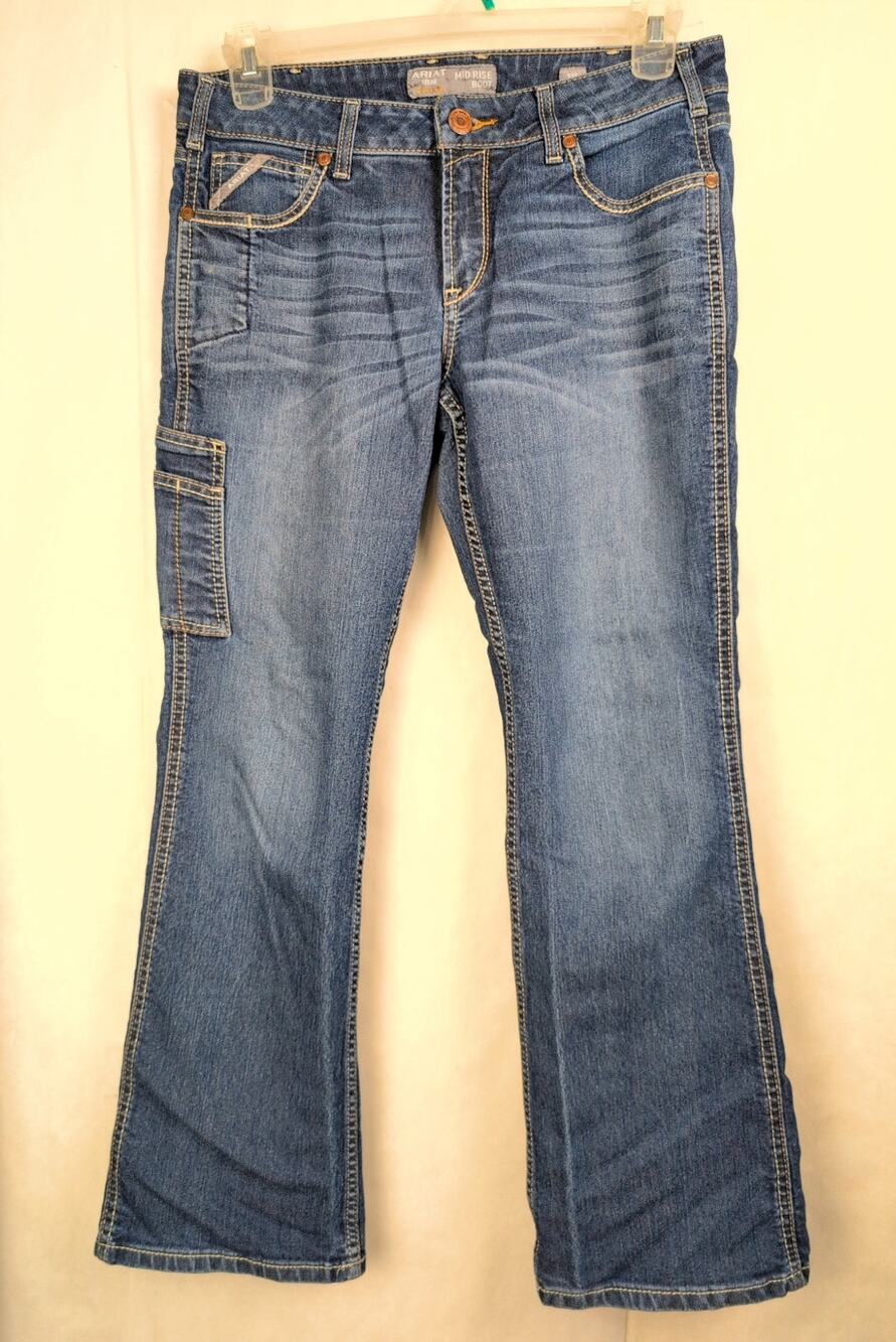 Ariat Rebar Riveter Bootcut Mid Rise blue jeans Size 31S Workwear Western Retro